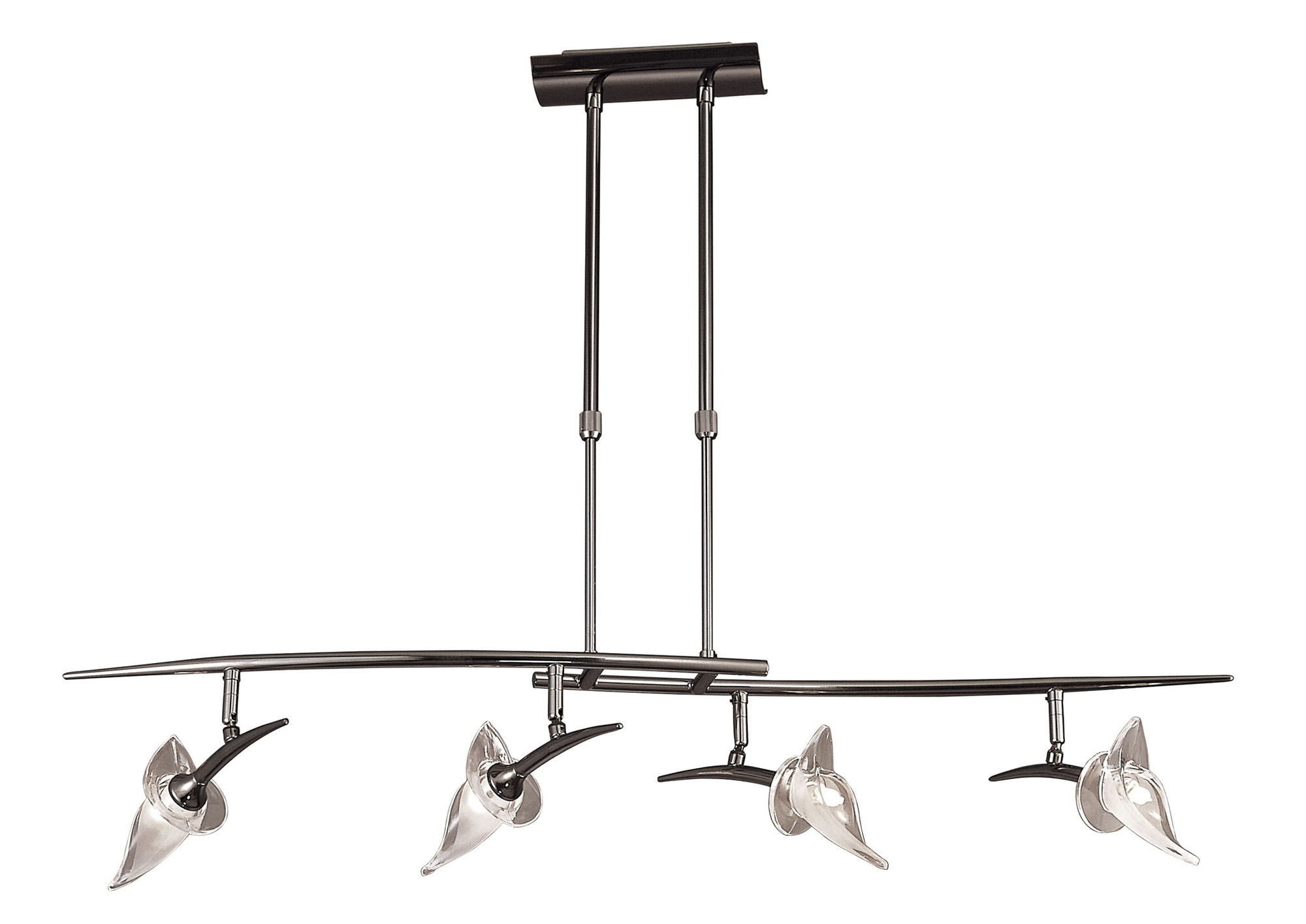 Flavia Black Chrome Ceiling Lights Mantra Linear Fittings